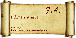 Fáth Anett névjegykártya
